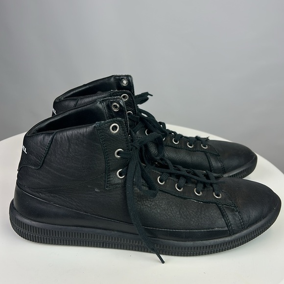 Diesel Dyneckt S Naptik Men's Mid Top Trainers Black Leather Sneaker - Picture 9 of 11
